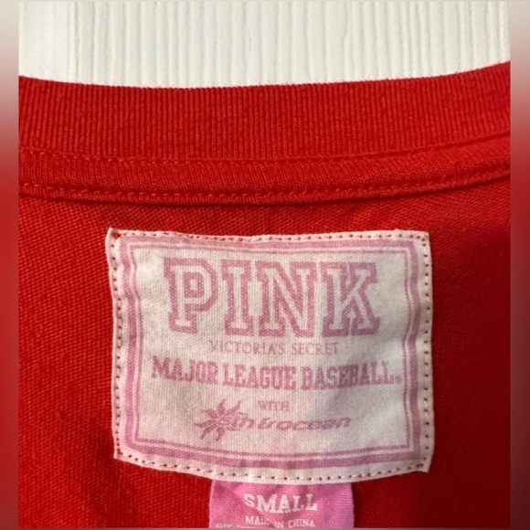 Pink Victoria Secret St. Louis Cardinals Pinstripe shirt is a size small - Picture 3 of 3